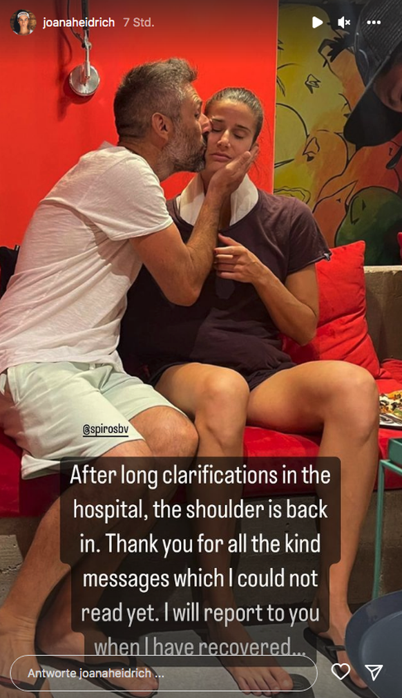 Kurz vor Mitternacht postet Heidrich dieses Bild aus der Klinik in einer Instagram-Story.