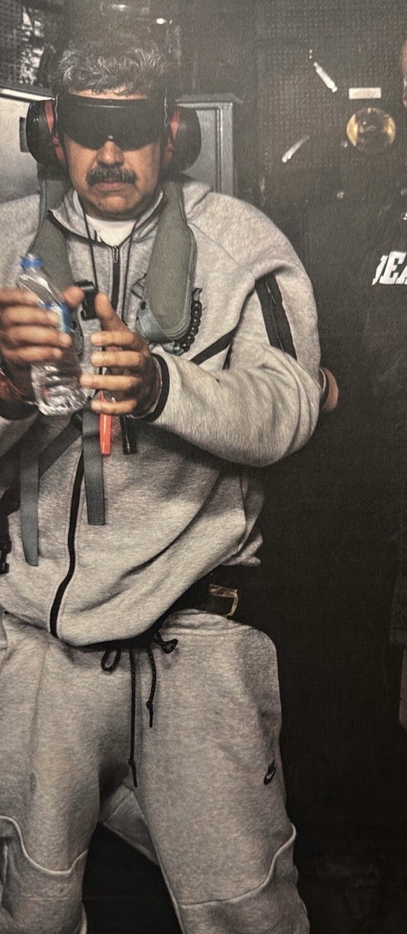 KEYPIX - epa12624364 A handout picture made available by the White House Press Office shows Venezuelan President Nicolas Maduro aboard USS Iwo Jima, a Wasp-class amphibious assault ship of the US Stat ...