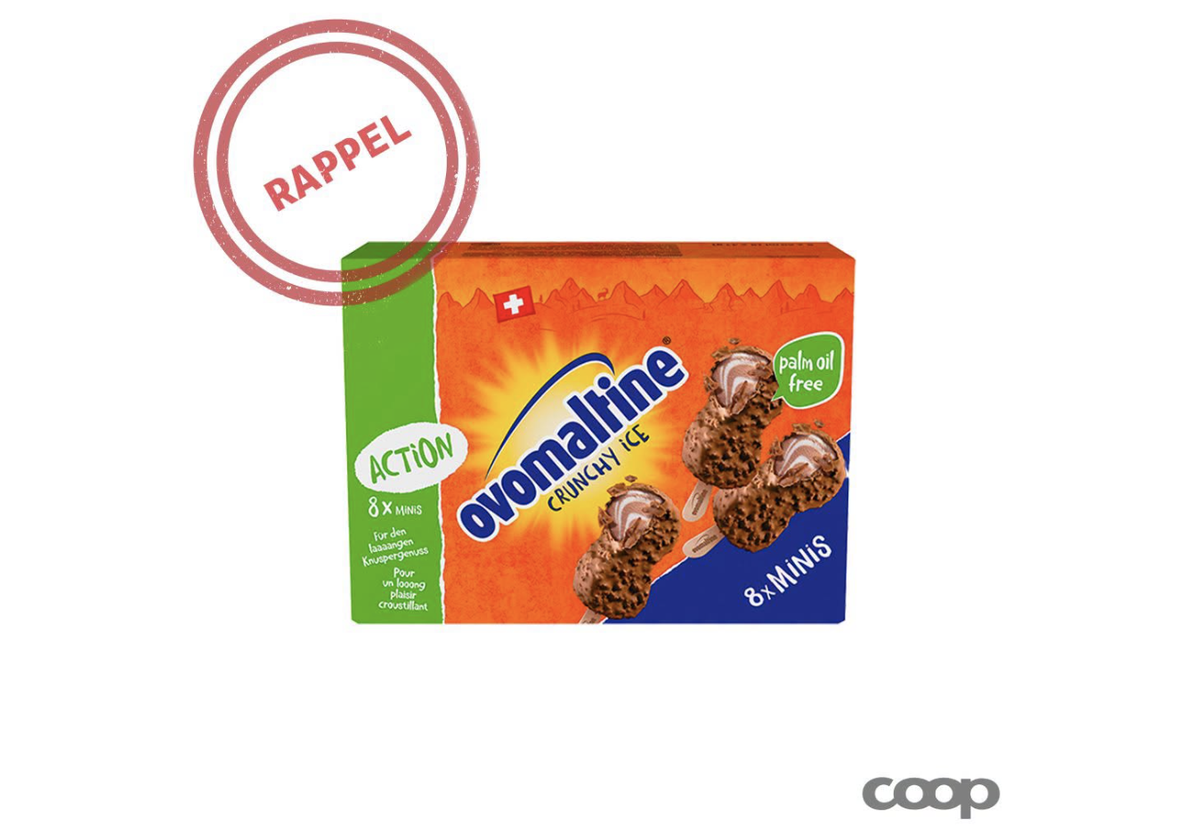 Coop rappelle des glaces Ovomaltine à cause d'un risque pour la santé