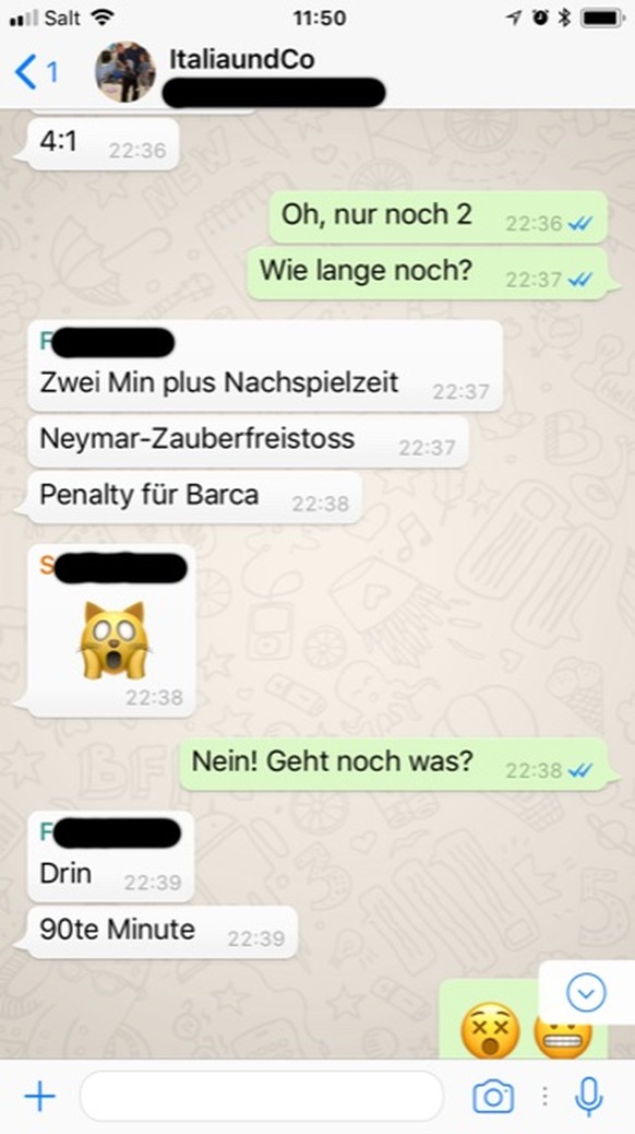 Screenshots des besagten&nbsp;WhatsApp-Chats.