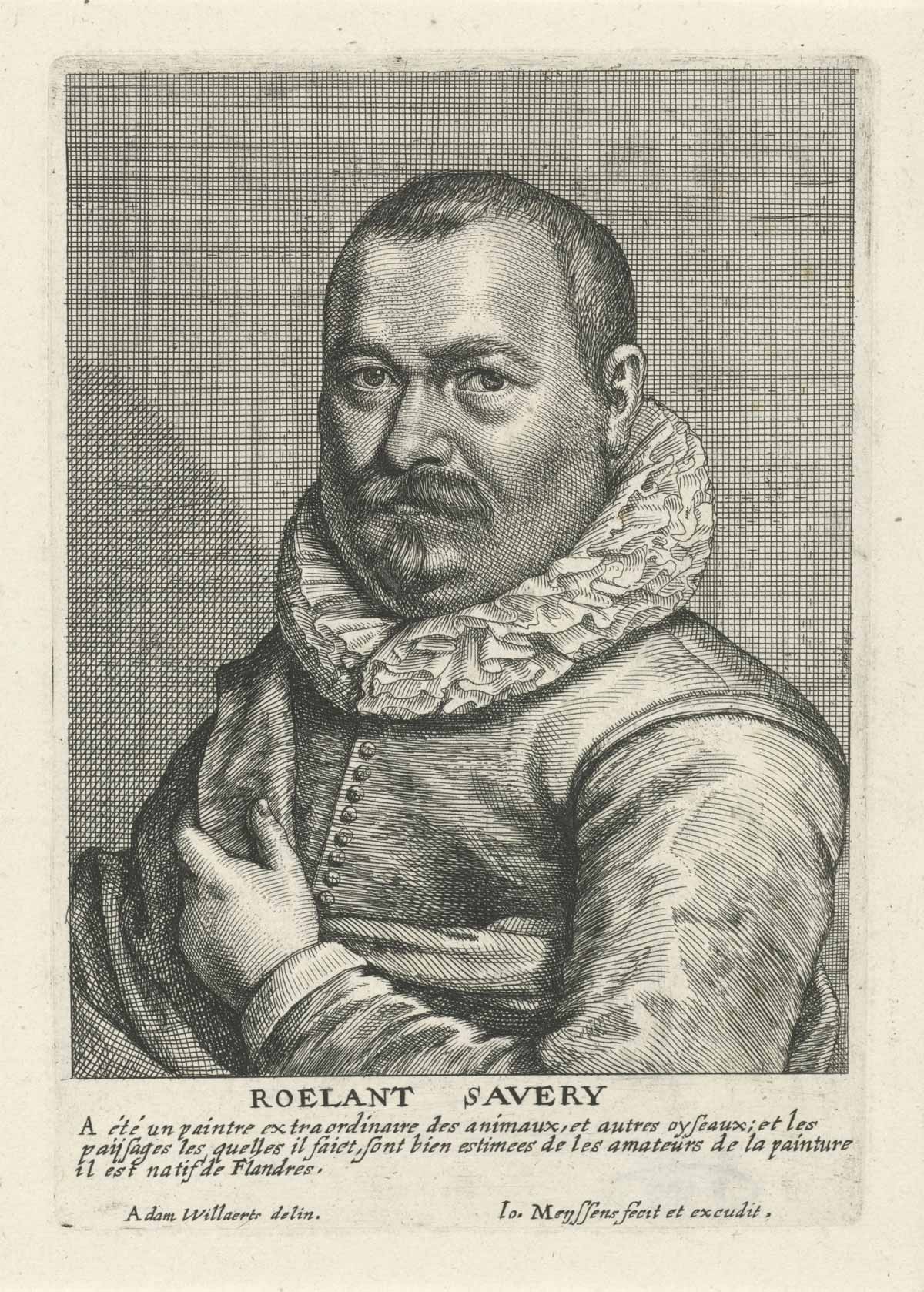 Porträt von Roelant Savery, 1662. 
https://commons.wikimedia.org/wiki/File:Joannes_Meyssens,_Adam_Willaerts_(after)_-_Portrait_of_Roelant_Savery.jpg