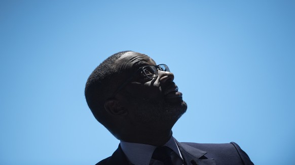 Tidjane Thiam, CEO of Switzerland&#039;s bank Credit Suisse (CS), reacts during the general assembly at the Hallenstadion in Zurich, Switzerland, Friday, April 26, 2019. (KEYSTONE/Ennio Leanza)