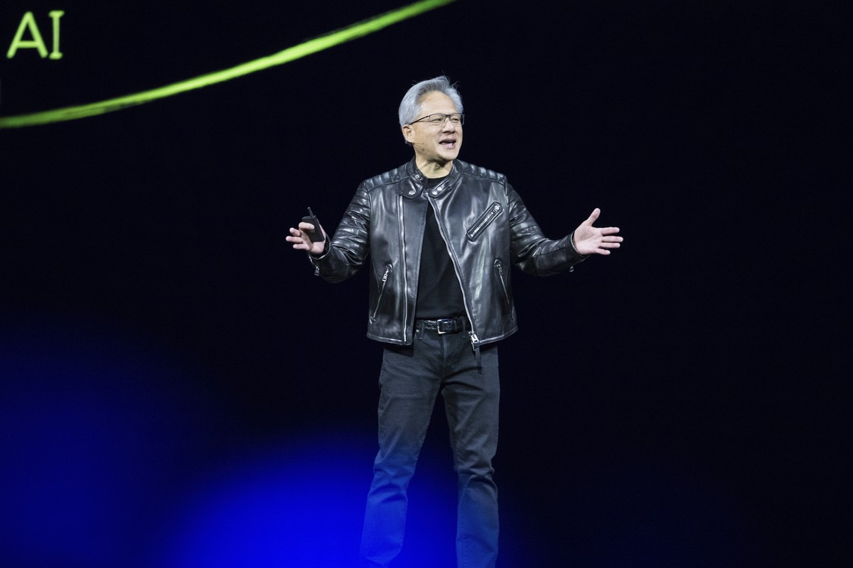 CEO Jensen Huang talks during the keynote address of Nvidia GTC Tuesday, March 18, 2025, in San Jose, Calif. (AP Photo/Nic Coury)
Nvidia GTC Huang