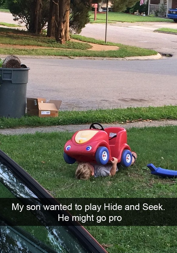 «Mein Sohn wollte Verstecken spielen. Er wird vielleicht Profi.»