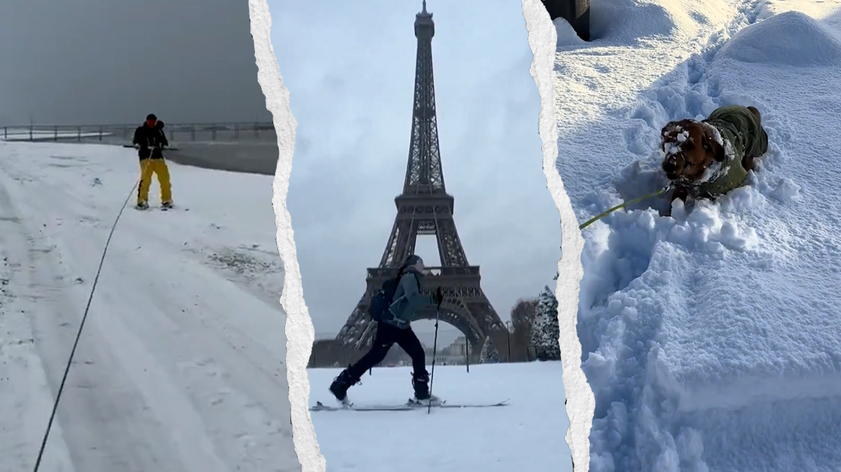 Winter, Schnee, Europa, Eifelturm, Paris, Rimini, Italien