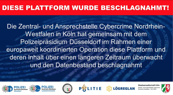 Screenshot zur von der Polizei beschlagnahmten Plattform crimemarket.is.