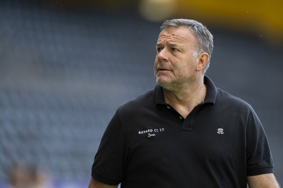 Trainer Patrick Rahmen (YB) fotografiert nach dem Fussball Testspiel zwischen dem BSC Young Boys und dem FC Wil, im Stadion Wankdorf in Bern, am Samstag, 13. Juli 2024. (KEYSTONE/Anthony Anex)