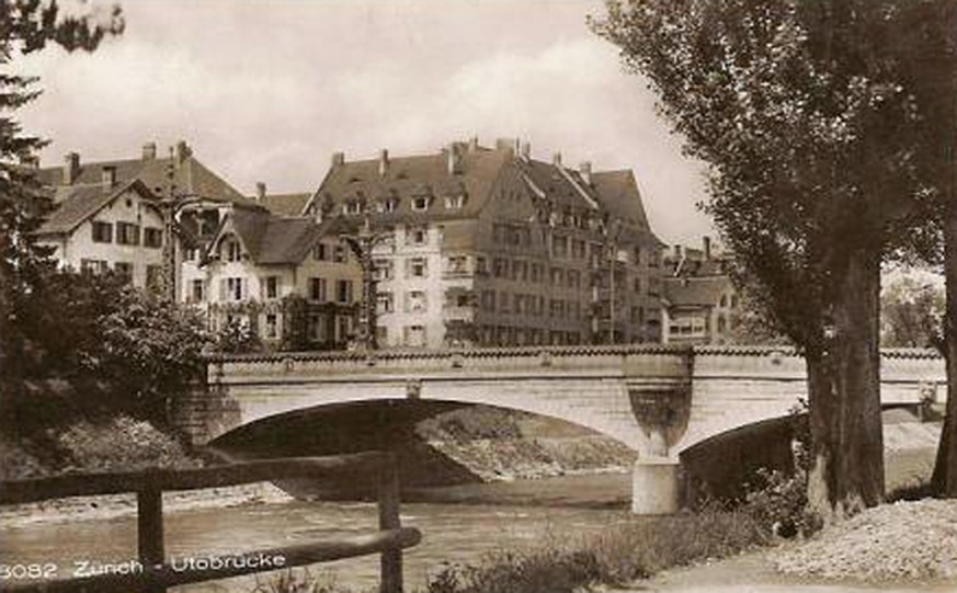 Blick von der Lessingstrasse auf die Utobrücke anno 1920.