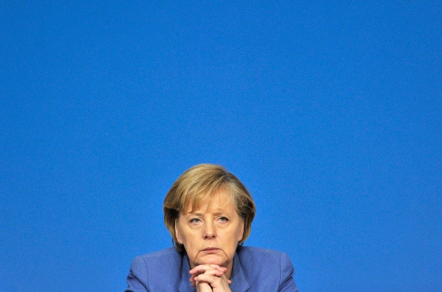 epa02451389 German Chancellor and Chairwoman of the Christian Democratic Union (CDU) Angela Merkel attends the CDU annual party convention in Karlsruhe, Germany, 16 November 2010. Central topics of th ...