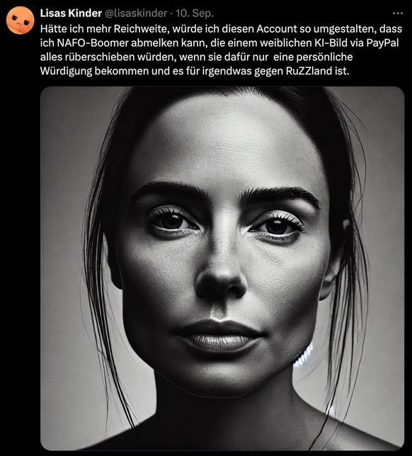 Tweet zu Lena Berger, pro-russische Propaganda, Herkunft unbekannt.