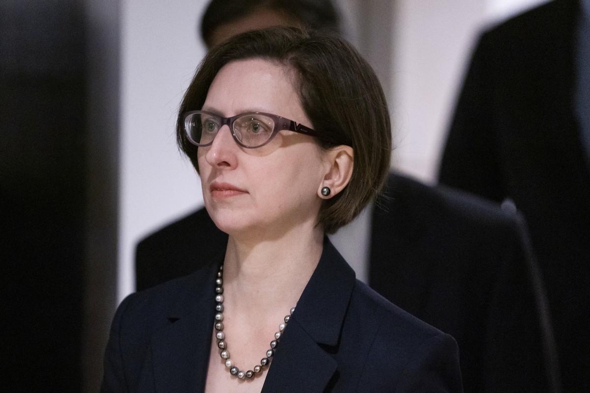 epa07943112 Laura Cooper, a deputy assistant secretary for the Defense Department, arrives for her deposition amid the US House of Representatives' impeachment inquiry into President Trump outsid ...