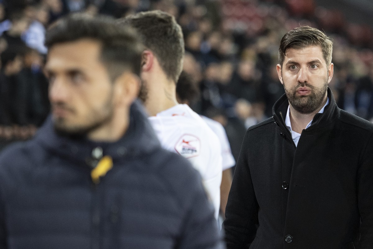GC CEO Manuel Huber reagiert nach dem Fussball Meisterschaftsspiel der Super League zwischen dem Grasshopper Club Zuerich und dem FC Luzern im Letzigrund, am Samstag, 2. Maerz 2019 in Zuerich. (KEYSTO ...