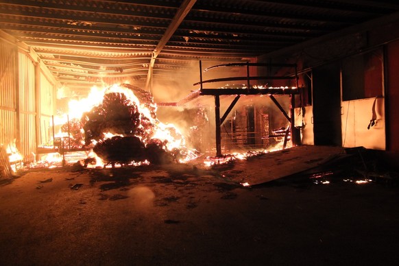 Die Feuerwehr löschte den Brand und bewahrte das Maschinenhaus vor grösserem Schaden.