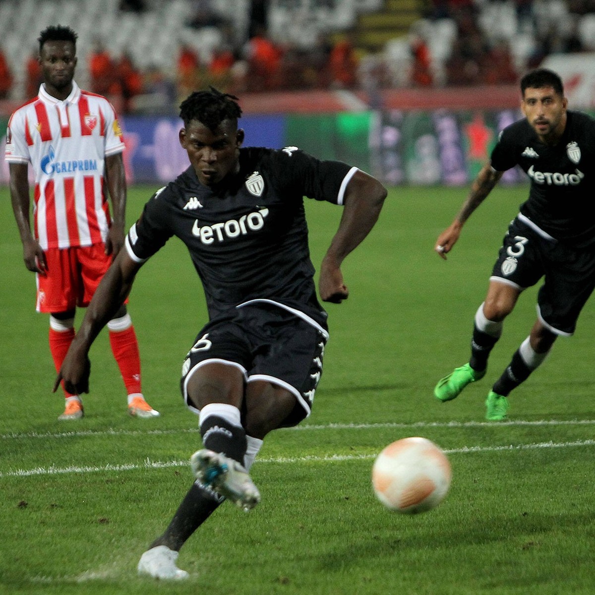 Brael EmboloC Monaco scores first goal from penalty FOOTBALL : Etoile rouge de Belgrade vs AS Monaco - UEFA Ligue Europa - 08/09/2022 AleksandarDjorovic/Panoramic PUBLICATIONxNOTxINxFRAxITAxBEL