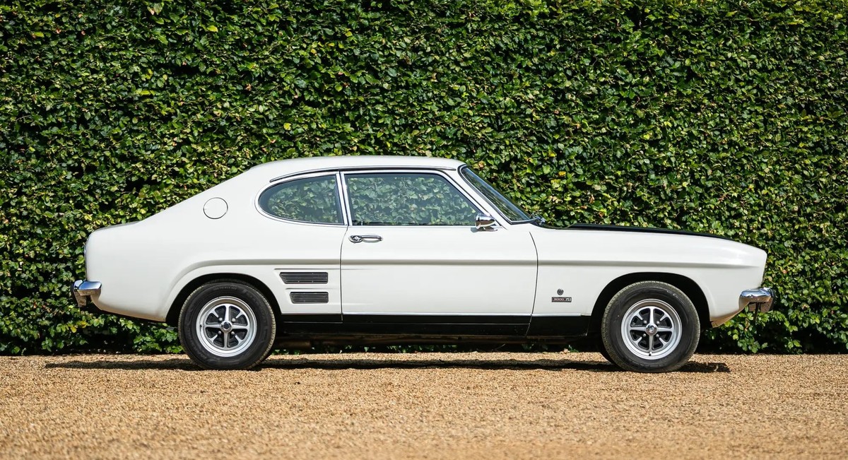 Jamie Oliver's 1970 Ford Capri 3000GT – with the Essex V6.
https://www.classiccarauctions.co.uk/1970-ford-capri-3000gt-mk1-recc32267-1-stoneleigh-0924?pn=1&amp;el=6759&amp;pp=100