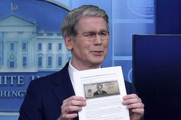 Treasury Secretary Scott Bessent speaks to reporters in the James Brady Press Briefing Room at the White House, Thursday, May 28, 2026, in Washington. (AP Photo/Jacquelyn Martin)
Scott Bessent