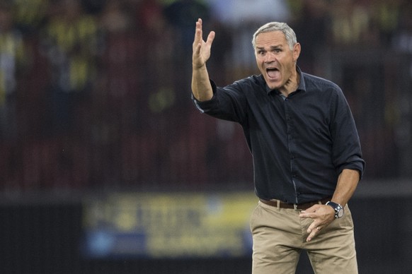 Grasshopper&#039;s Pierluigi Tami reacts during the UEFA Europa League Play-off second leg match between Swiss Club Grasshopper Club Zurich and Turkish Club Fenerbahce Istanbul, at the Letzigrund stad ...