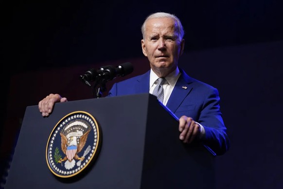 Präsident Joe Biden an einer Pressekonferenz in Hanoi am 10. September. Der Auftritt endete nach 26 Minuten.