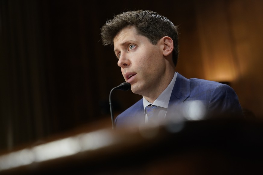 OpenAI CEO Sam Altman speaks before a Senate Judiciary Subcommittee on Privacy, Technology and the Law hearing on artificial intelligence, Tuesday, May 16, 2023, on Capitol Hill in Washington. (AP Pho ...