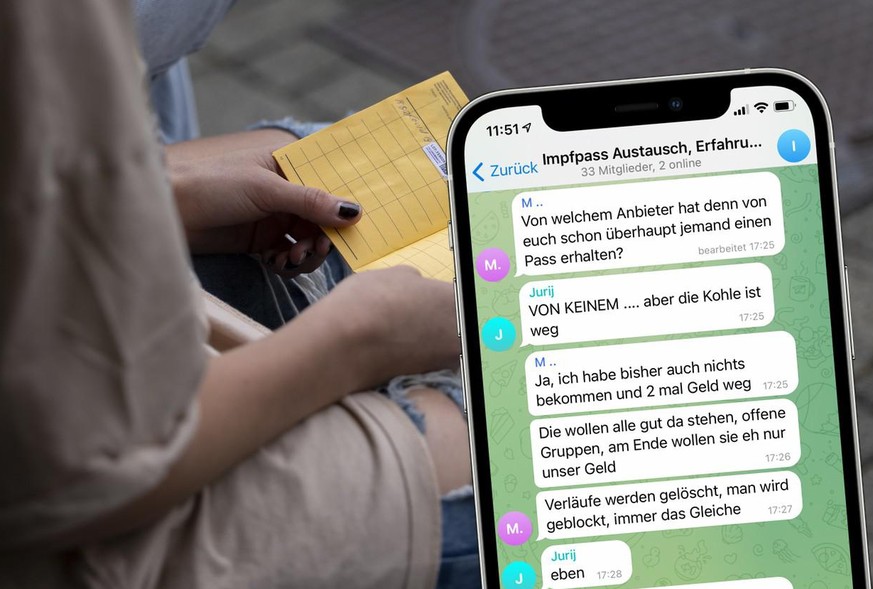 So viele Betrüger würden dir gern bei Telegram einen Fake-Impfpass verkaufen