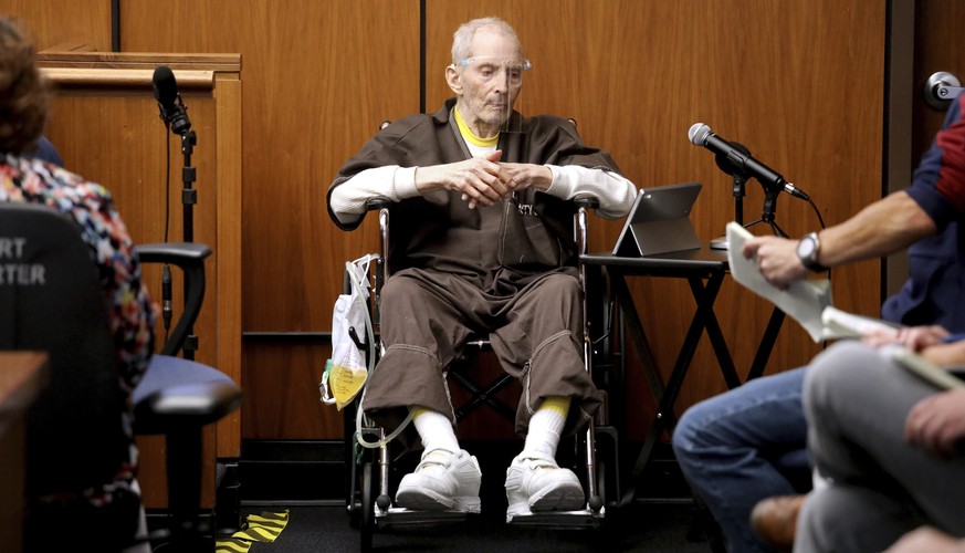 FILE - New York real estate scion Robert Durst takes the stand and testifies in his murder trial at the Inglewood Courthouse on Aug. 9, 2021, in Inglewood, Calif. Durst, the wealthy real estate heir c ...