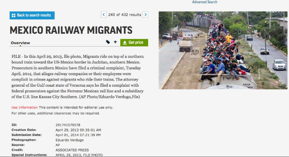 Ein Blick auf die Website der Nachrichtenagentur AP zeigt, dass das Bild aus dem Jahr 2013 stammt.