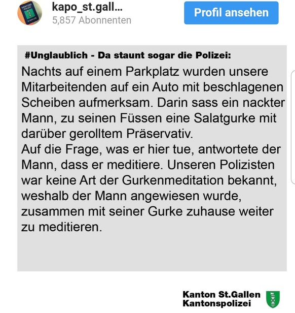 Die 17 schrägsten und lustigsten Polizeimeldungen im 2019
Also sooo kurios fand ich jetzt eure Sachen noch nicht, @watson ;-)