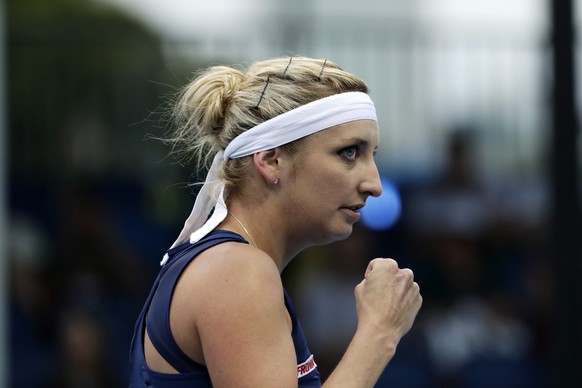 epa05730539 Timea Bacsinszky of Switzerland during her match against Danka Kovinic of Montenegro in round two of the Women&#039;s Singles at the Australian Open Grand Slam tennis tournament in Melbour ...