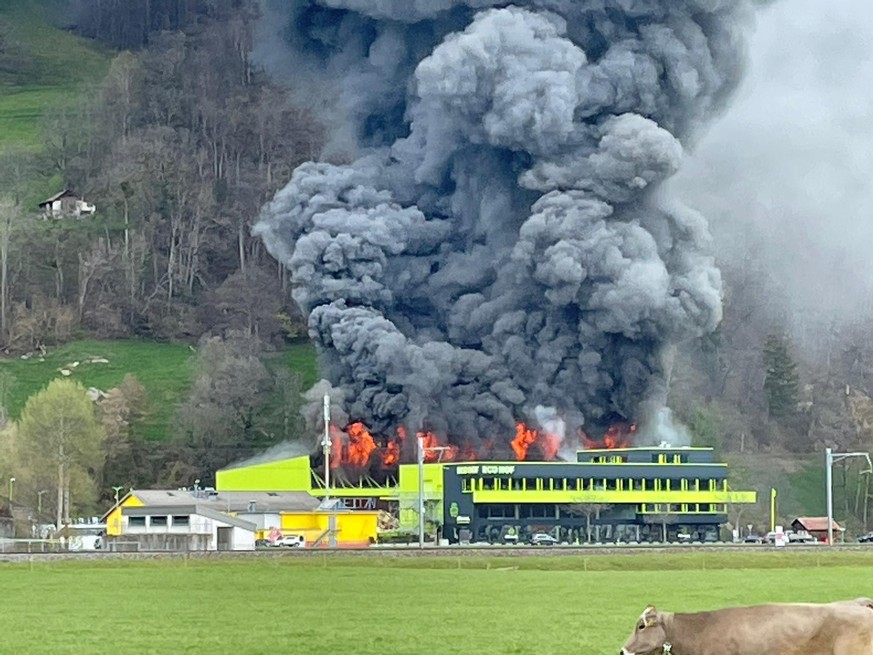 Brand in Sargans, „Ecohof“ der Firma Käppeli.