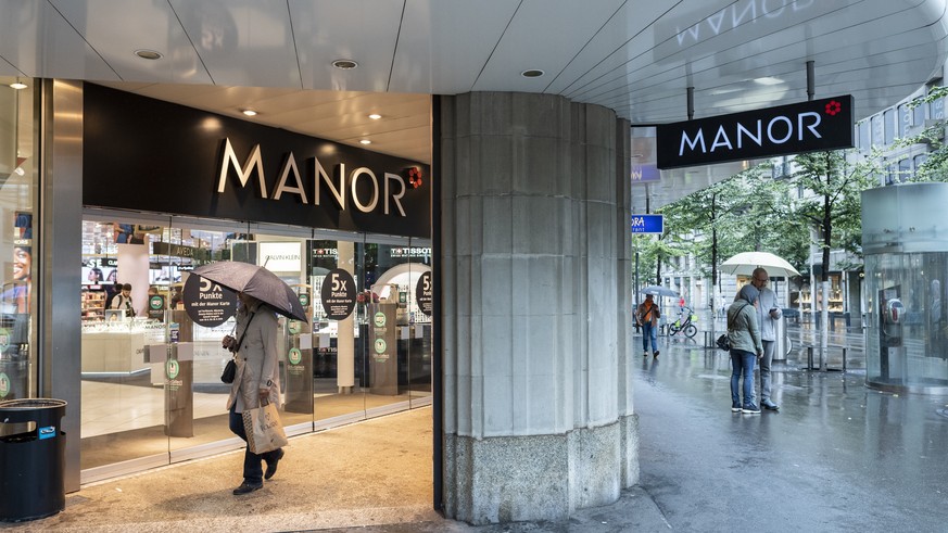 Das Warenhaus Manor, aufgenommen am Montag, 23. September 2019, an der Bahnhofstrasse in Zuerich. Manor verlaesst den Standort Ende Januar 2020. (KEYSTONE/Ennio Leanza)