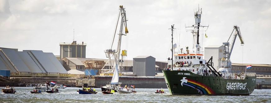 Die «Arctic Sunrise» läuft am 9. August 2014 in Amsterdam ein.