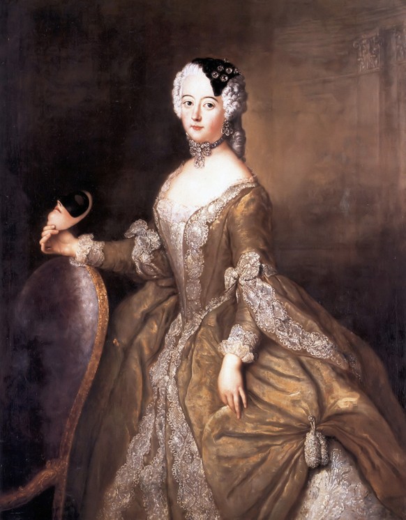 Die geistvolle und kultivierte Monarchin Luise Ulrike von Preussen, gemalt von Antoine Pesne, um 1744. Ihr politisches Ideal war die absolute Monarchie, dem schwedischen Modell konnte sie folglich so  ...