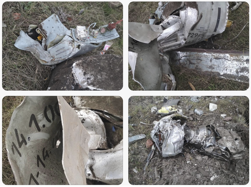 Überreste einer russischen Kalibr-Rakete.