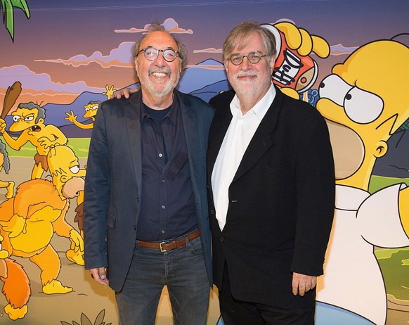 LOS ANGELES, CA - OCTOBER 14: (L-R) James L. Brooks and Matt Groening attend a celebration for the 600th episode of &#039;The Simpsons&#039; at YouTube Space LA on October 14, 2016 in Los Angeles, Cal ...