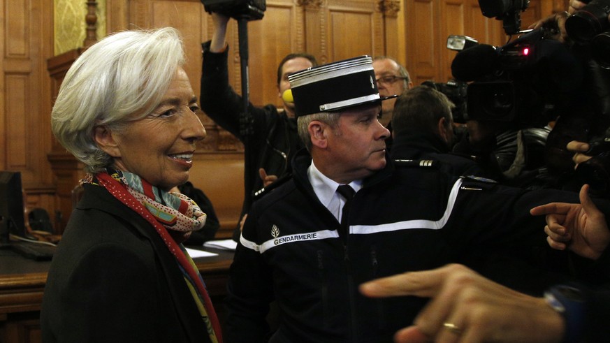 International Monetary Fund chief Christine Lagarde arrives at the special Paris court, France, Monday, Dec. 12, 2016. Lagarde is due to appear in a special court Monday when the trial opens in the ca ...