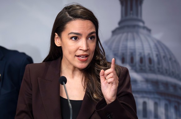 FILE - Rep. Alexandria Ocasio-Cortez, D-N.Y., speaks during a news conference at the Capitol in Washington, March 25, 2026. (AP Photo/J. Scott Applewhite, File)
Alexandria Ocasio Cortez