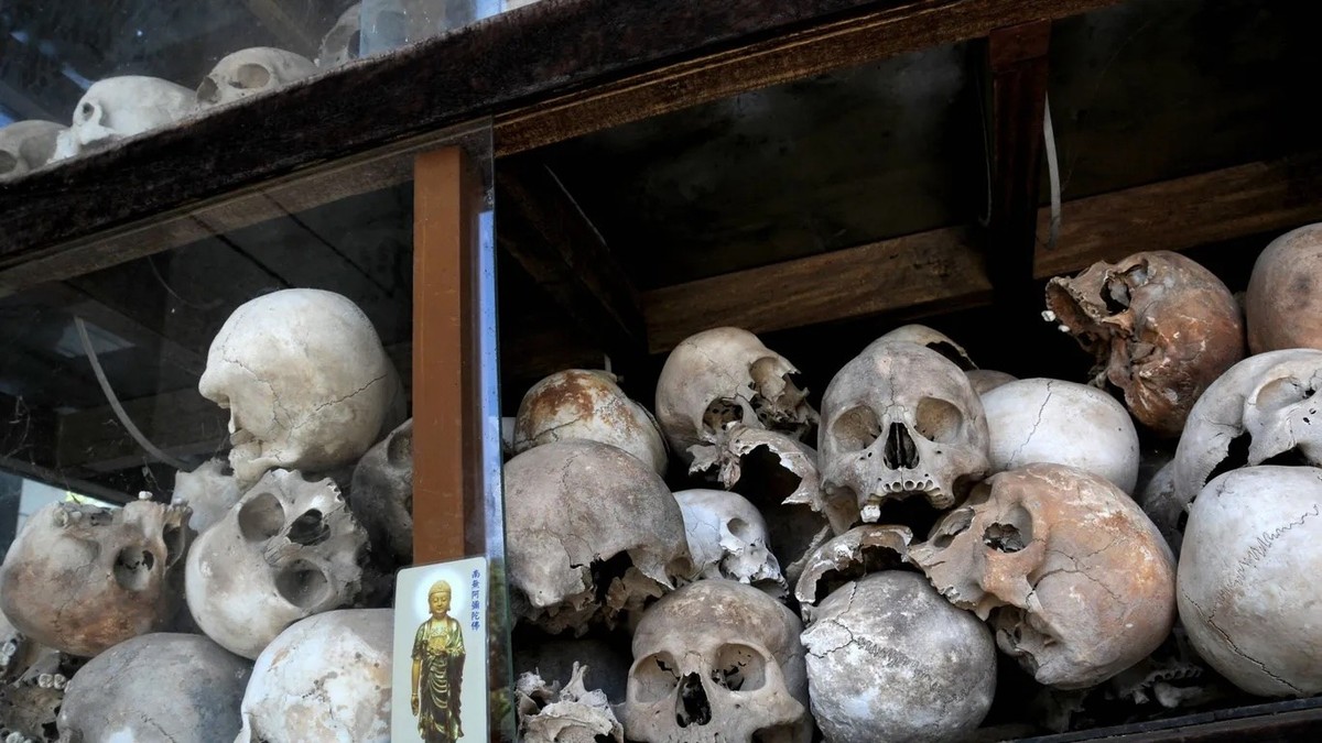 Schädel im Tuol-Sleng-Genozid-Museum bei Phnom Penh: Die Gedenkstätte gehört ab jetzt zum Weltkulturerbe der Unesco.