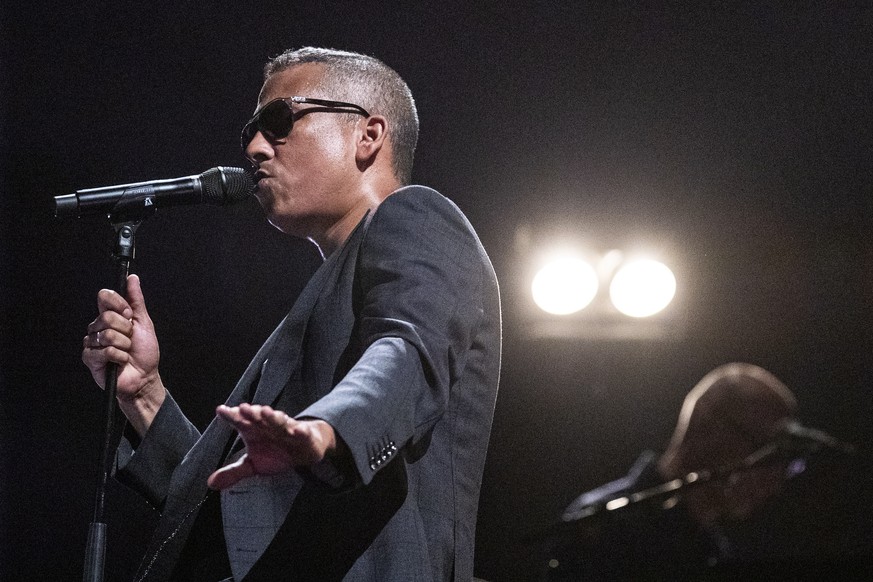 epa07745010 German singer-songwriter Xavier Naidoo performs on stage during a concert at the Blue Balls Festival in Lucerne, Switzerland, 27 July 2019. EPA/ALEXANDRA WEY EDITORIAL USE ONY