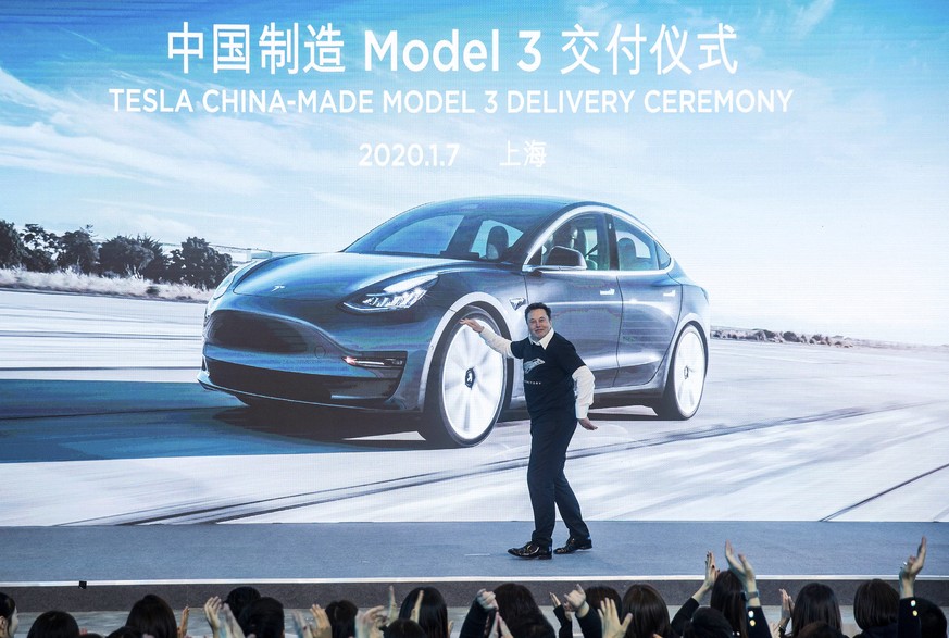 Elon Musk bei der Lancierung des in China produzierten Model 3 letzte Woche.
