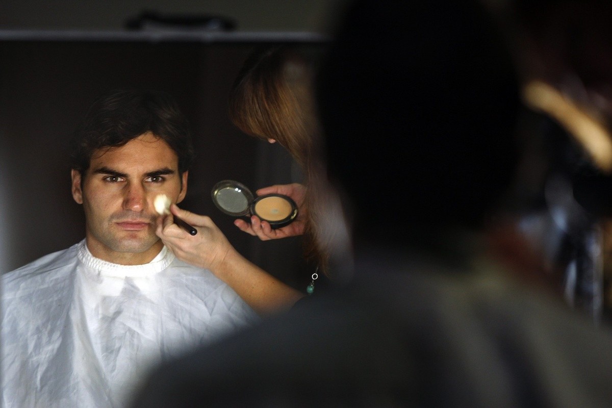 Roger Federer en 2009 avant une séance photo
