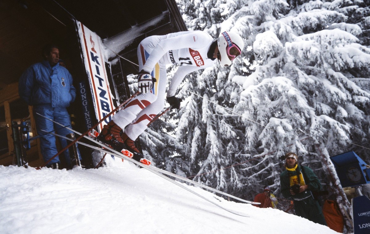 Ski Alpin Weltcup 1985/1986 Kitzbuehel: WASMEIER (GER) Ski Alpin Weltcup 1985/1986 Kitzbuehel Abfahrt 18.01.1986 Markus WASMEIER (Deutschland) Kitzbuehel Oesterreich *** Alpine Skiing World Cup 1985 1 ...
