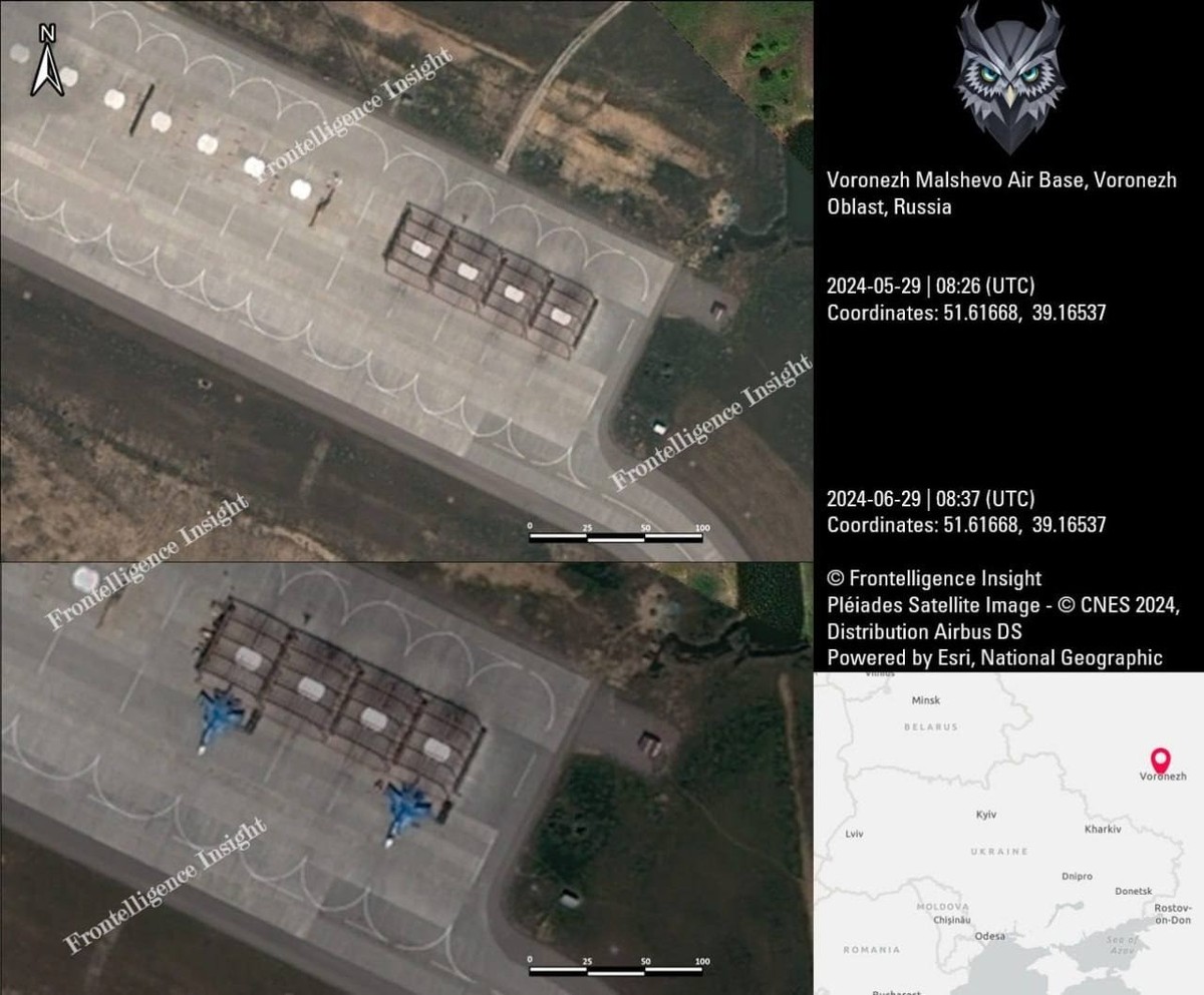 D’après des images satellite récentes des aérodromes situés sur le territoire ukrainien, on peut conclure que les forces russes ont éloigné leurs avions tactiques des frontières ukrainiennes.
