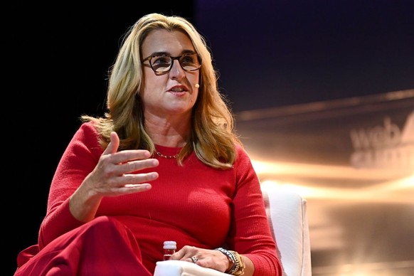 Lisbon , Portugal - 2 November 2021; Nancy Dubuc, Vice Media, on Fourth Estate Stage during day one of Web Summit 2021 at the Altice Arena in Lisbon, Portugal. (Photo By Eóin Noonan/Sportsfile for Web ...