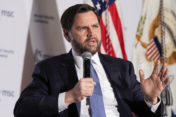 Vice President JD Vance speaking at the Munich Leaders Meeting, Wednesday, May 7, 2025, in Washington. (AP Photo/Julia Demaree Nikhinson)
Vance