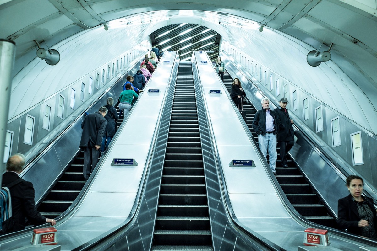 NEW YORK CITY - SEPTEMBER 14, 2015: View of the new Hudson Yards subway station in Manhattan. xkwx britain, british, city, clean, commute, commuter, editiorial, england, escalator, great britain, lift ...