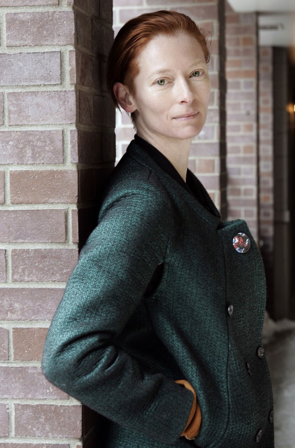 Tilda Swinton poses for a portrait during an interview in Park City, Utah, on Saturday Jan. 19, 2008. (AP Photo/Amy Sancetta)