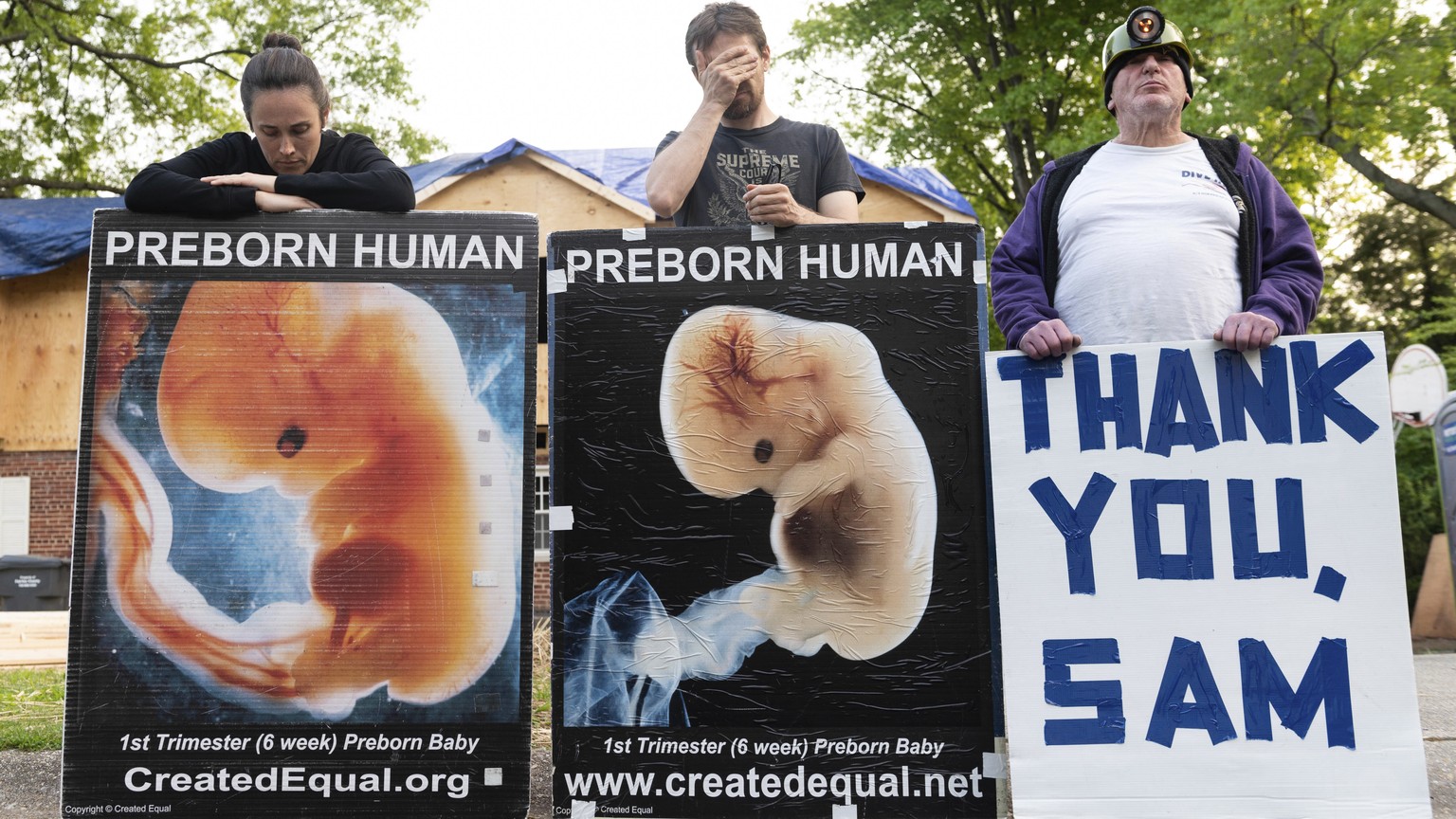 Demonstrierende, die für ein Verbot der Abtreibung sind, USA, 5. Mai 2022.