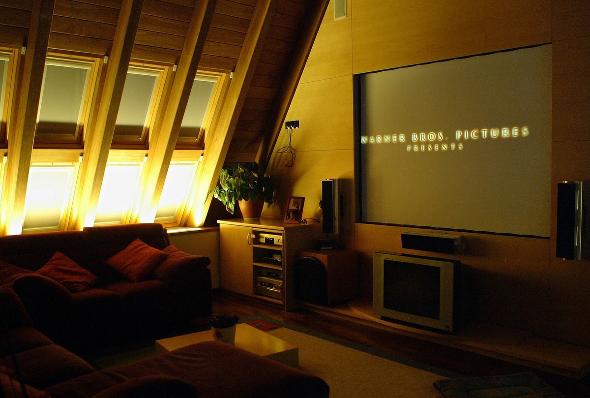 The window shutters automatically come down as a movie seen on a large screen is about to start as Europe's most sophisticated smart house was presented to industry insiders in Vic, north of Barc ...