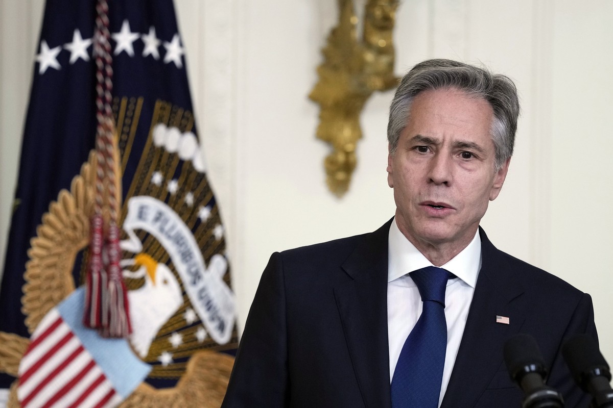 FILE - U.S. Secretary of State Antony Blinken speaks at a chiefs of mission reception in the East Room of the White House in Washington, on June 13, 2023. Blinken and Chinese Foreign Minister Qin Gang ...