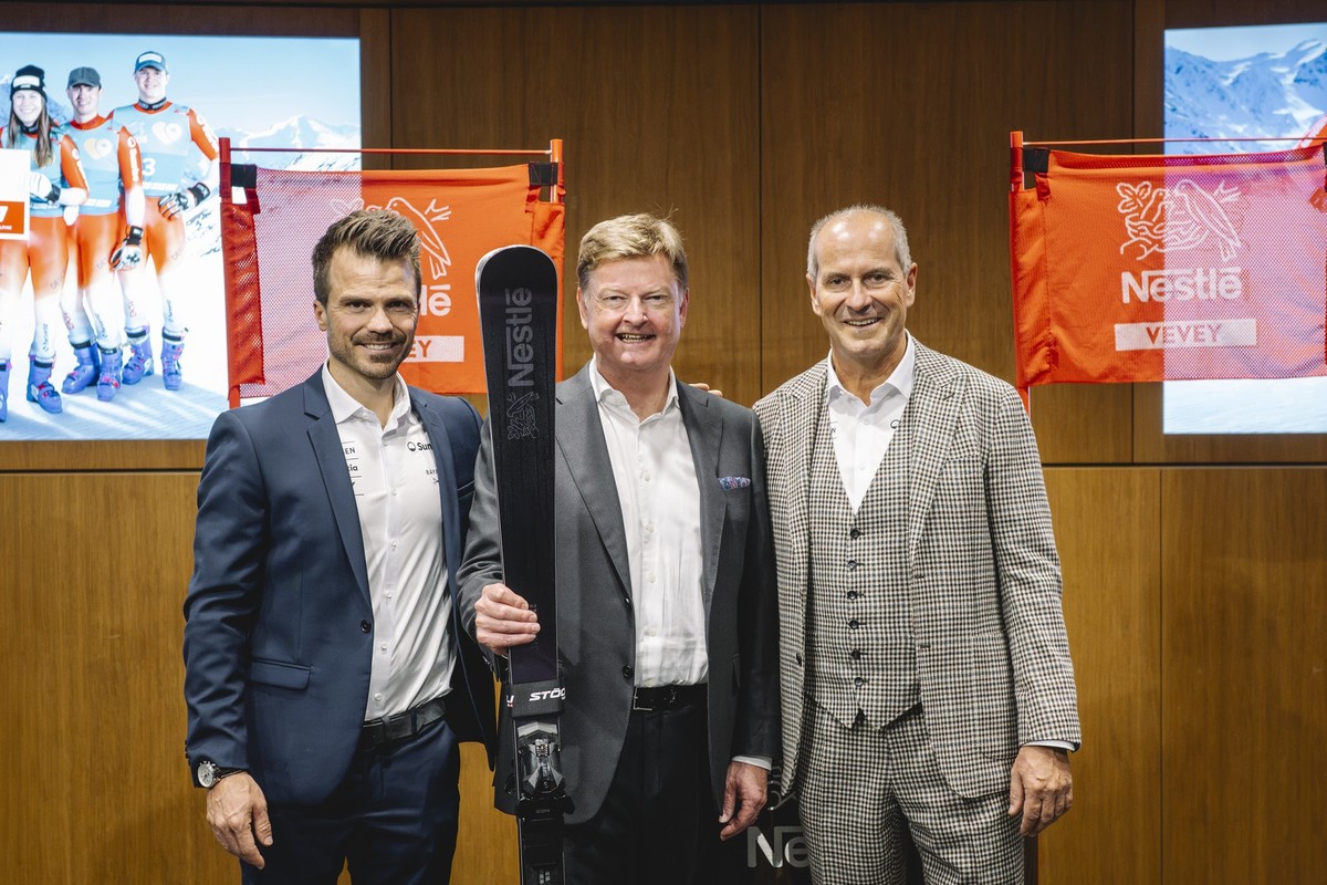 Diego Züger, Co-CEO Swiss-Ski, Cédric Boehm, CEO Nestlé Suisse, Peter Barandun, Président Swiss-Ski.